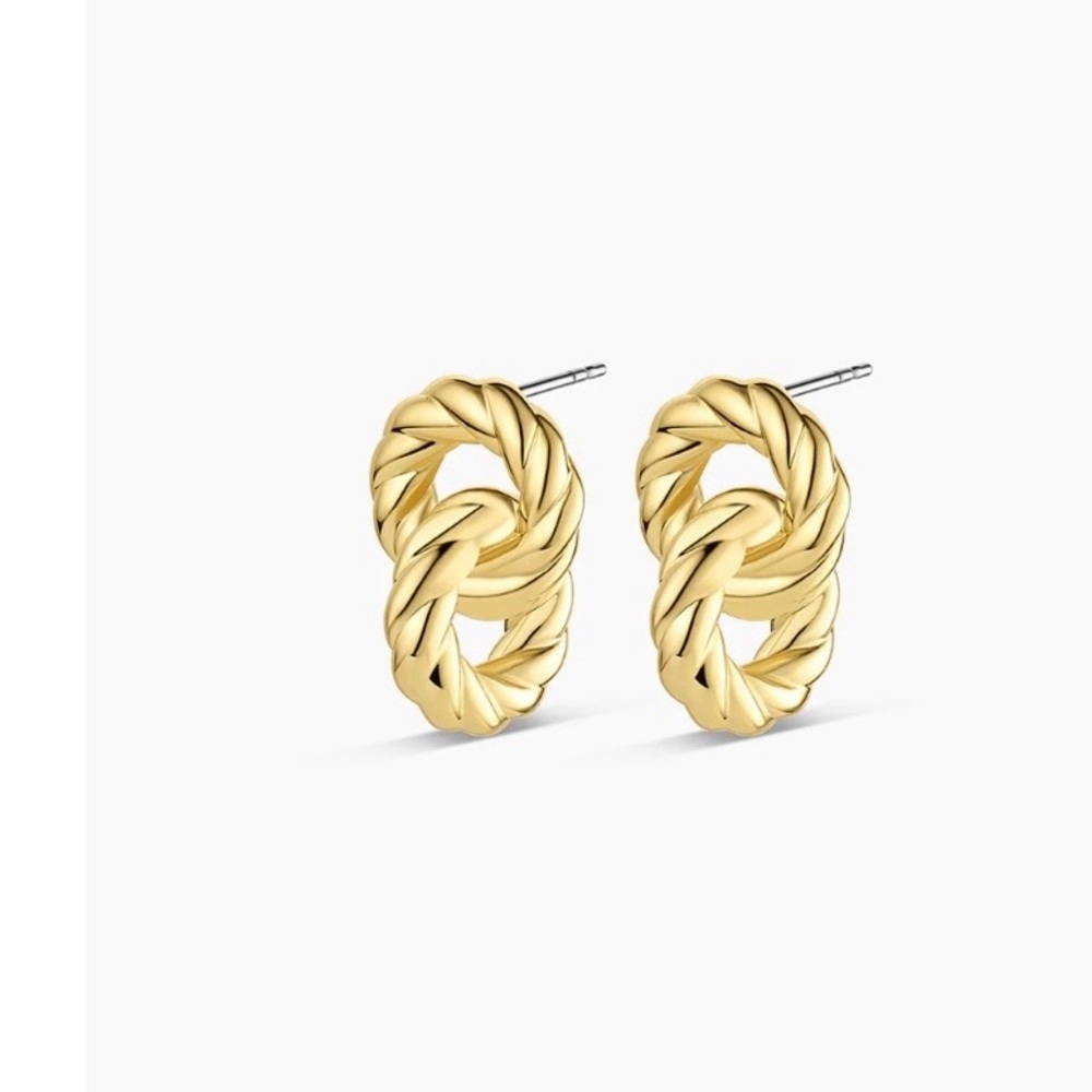 Gorjana Helium Elegant Gold Knot Earrings